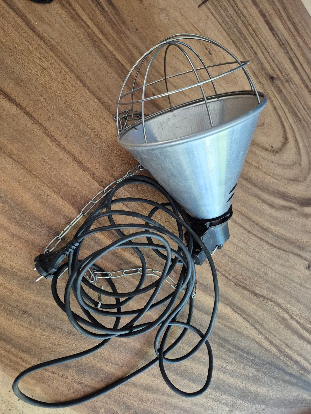 Warmtelamp met metalen ketting en lange kabel, Ophalen of Verzenden, Gebruikt