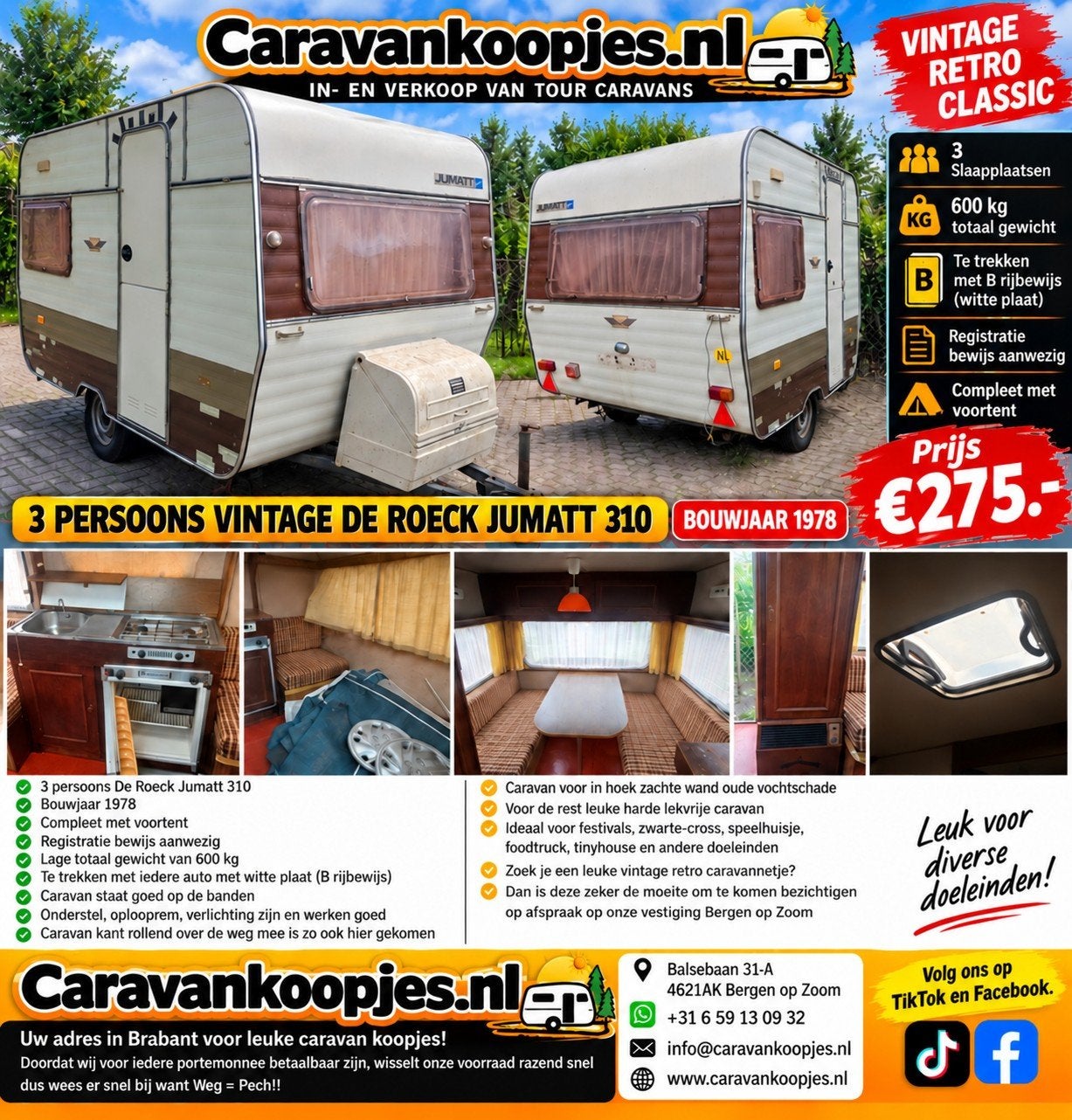 Diversen caravan koopjes festivals, zwarte-cross, Caravans en Kamperen, Bedrijf, Treinzit, Tot en met 3, Dwarsbed