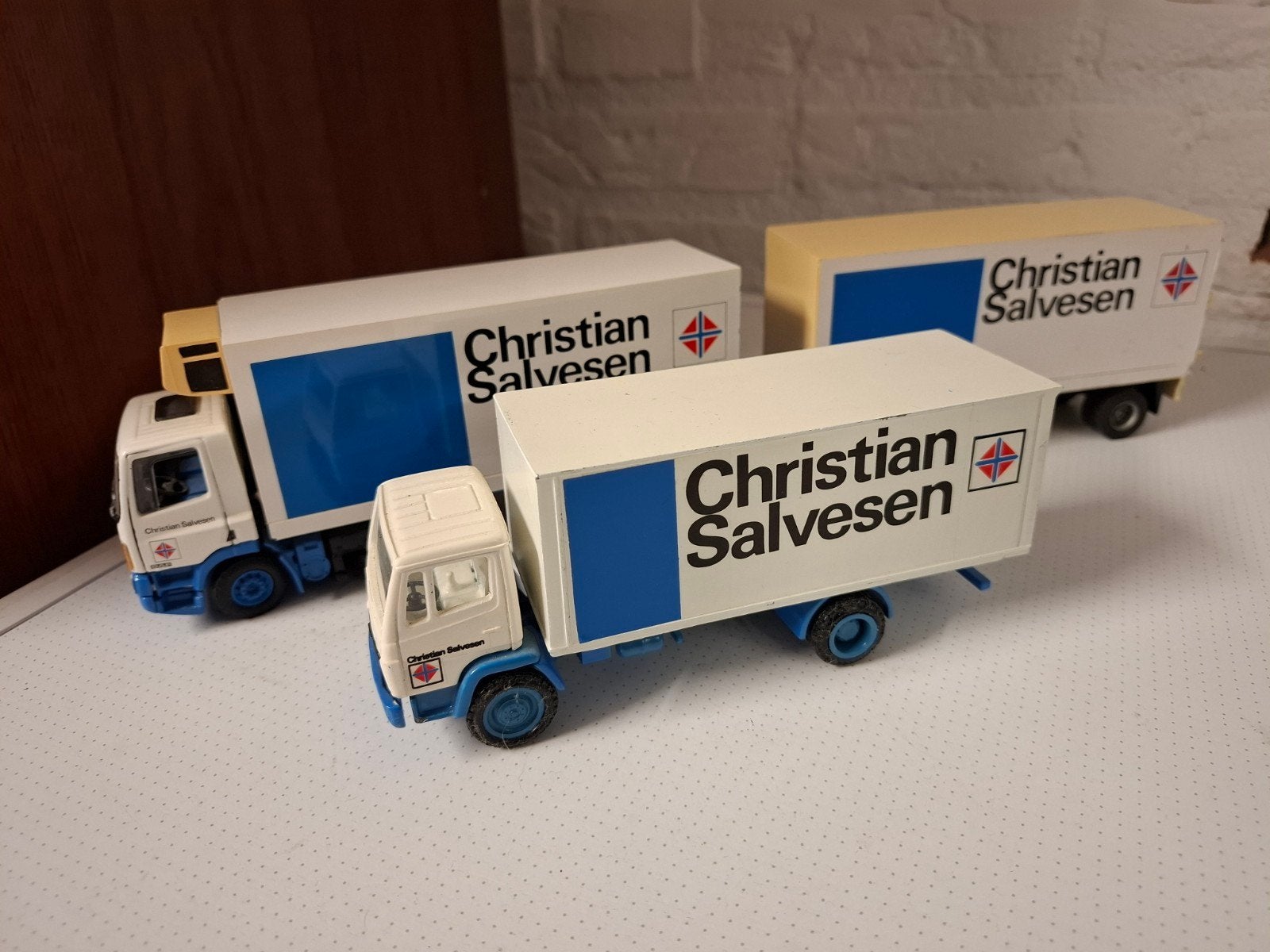 tekno Daf 75 en Nzg Mercedes   Christian Salvesen, Hobby en Vrije tijd, Modelauto's | 1:50, Ophalen of Verzenden, Zo goed als nieuw