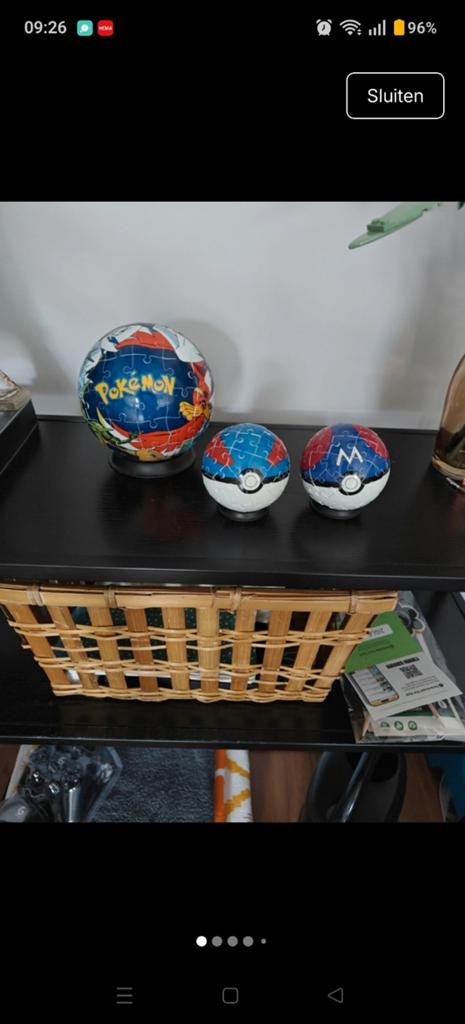 Pokemon 3d puzzel ballen, Ophalen of Verzenden, Meer dan 50 stukjes, Gebruikt, 6 jaar of ouder