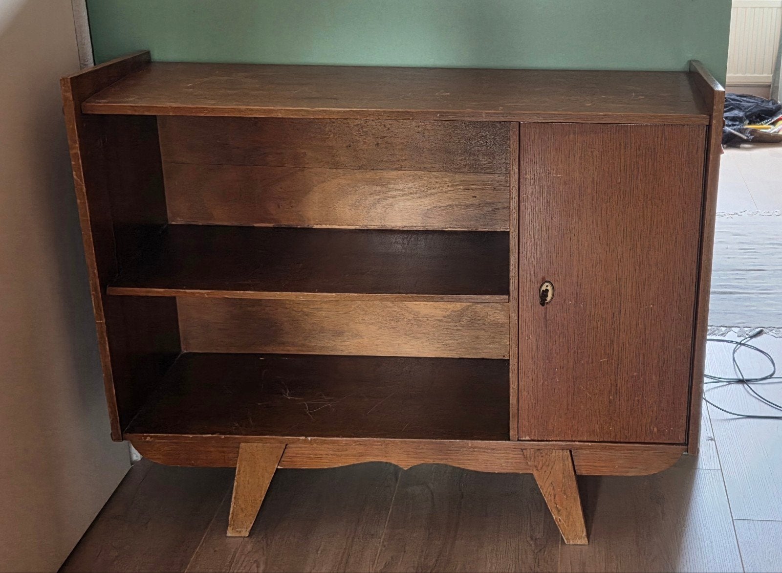Boekenkastje, vintage, jaren 50, Ophalen, Gebruikt, 25 tot 50 cm, 100 tot 150 cm