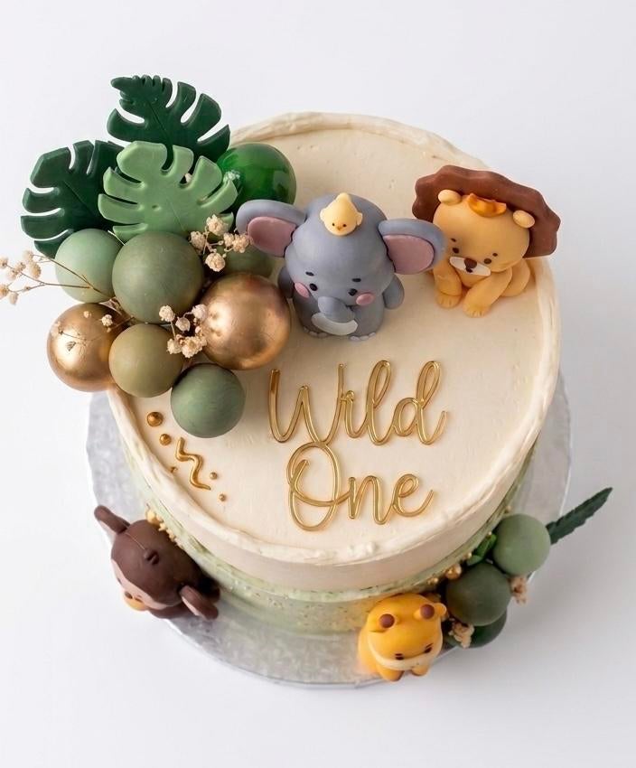 Taartdecoratie: Wild One Safari Thema, Ophalen of Verzenden, Nieuw, Taarten, Versiering