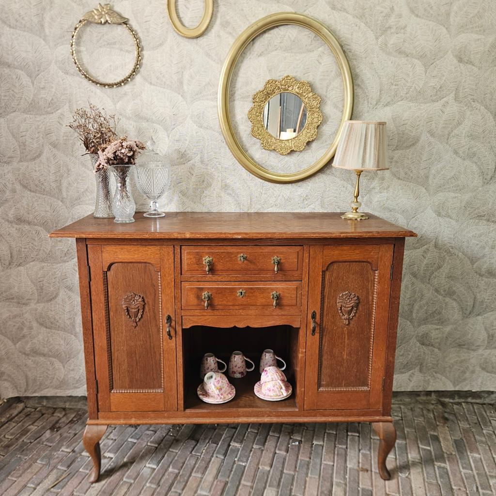 Leuke eikenhouten commode/dressoir, Ophalen, Zo goed als nieuw, Minder dan 50 cm, 105 cm of meer
