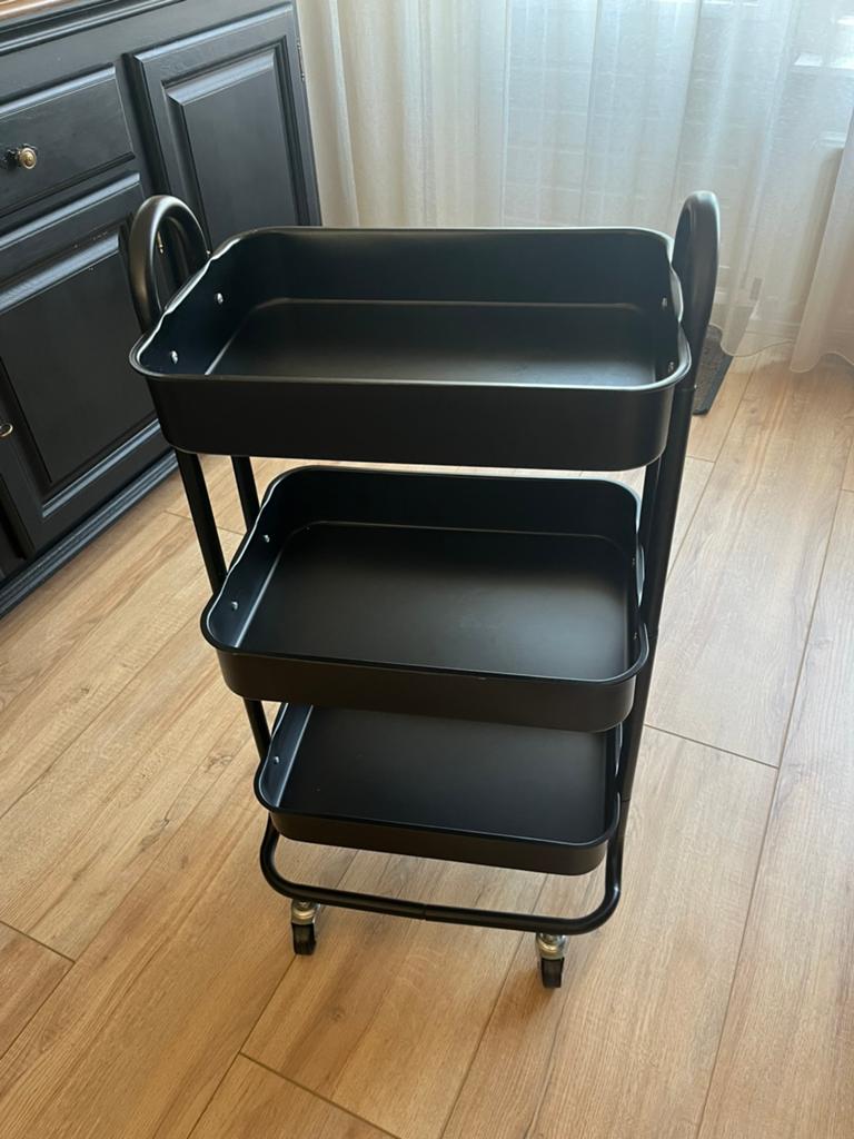 Metalen trolley zwart, Ophalen, Zo goed als nieuw