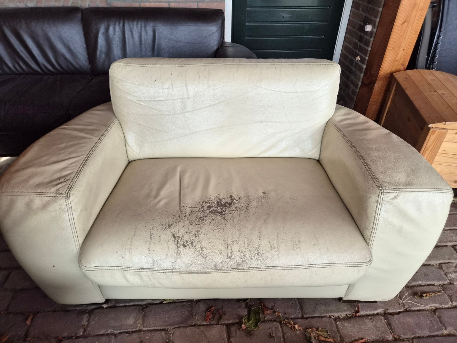 Gebruikte 1,5-zits loveseat - 140x90 cm, Ophalen, Gebruikt, Overige maten, 75 tot 100 cm