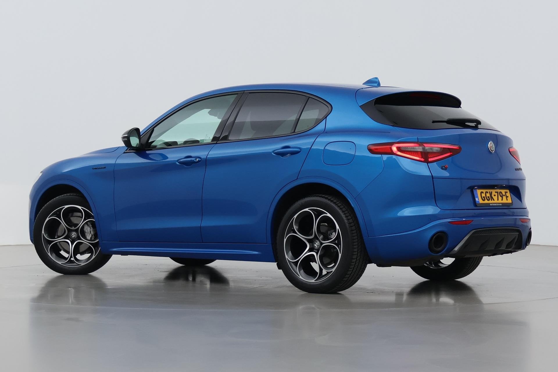 Alfa Romeo Stelvio 2.2 JTD AWD Veloce | Aut | Leder | Camera, Auto's, Alfa Romeo, Automaat, Gebruikt, 4 cilinders, Blauw