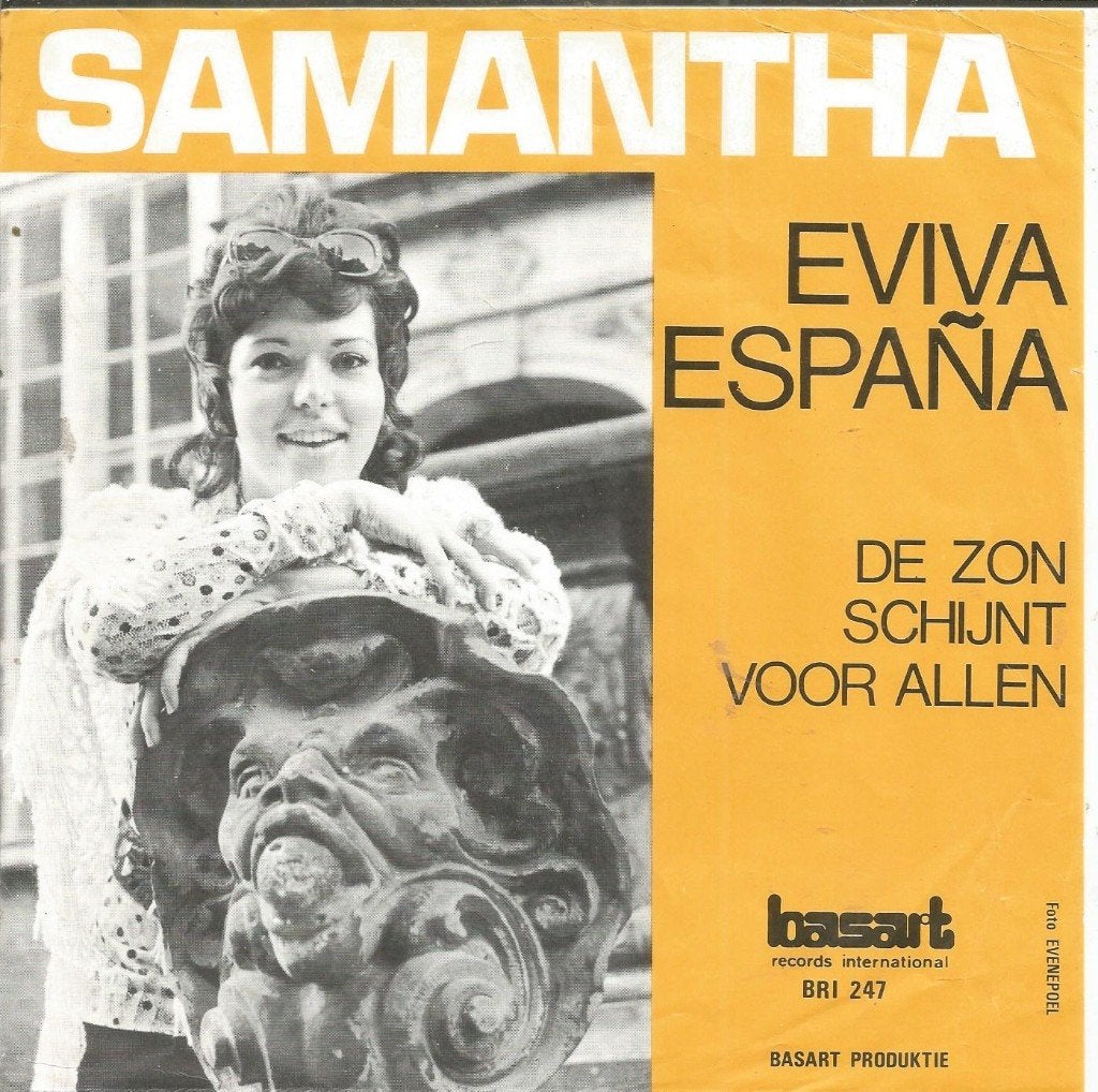Samantha – Eviva España (1971), Gebruikt, Fotohoes, 7 inch, Ophalen of Verzenden