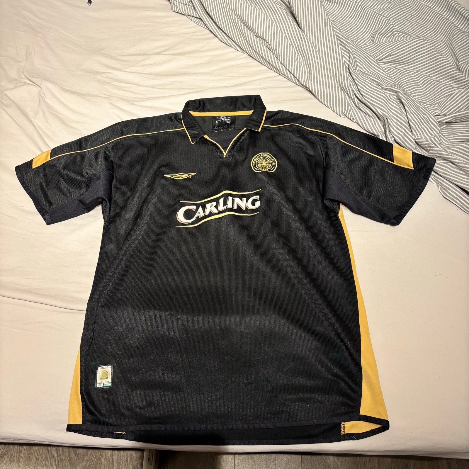 Celtic uitshirt 2003/2004 - Zwart/Geel, Maat L, Ophalen of Verzenden, Gebruikt, Shirt
