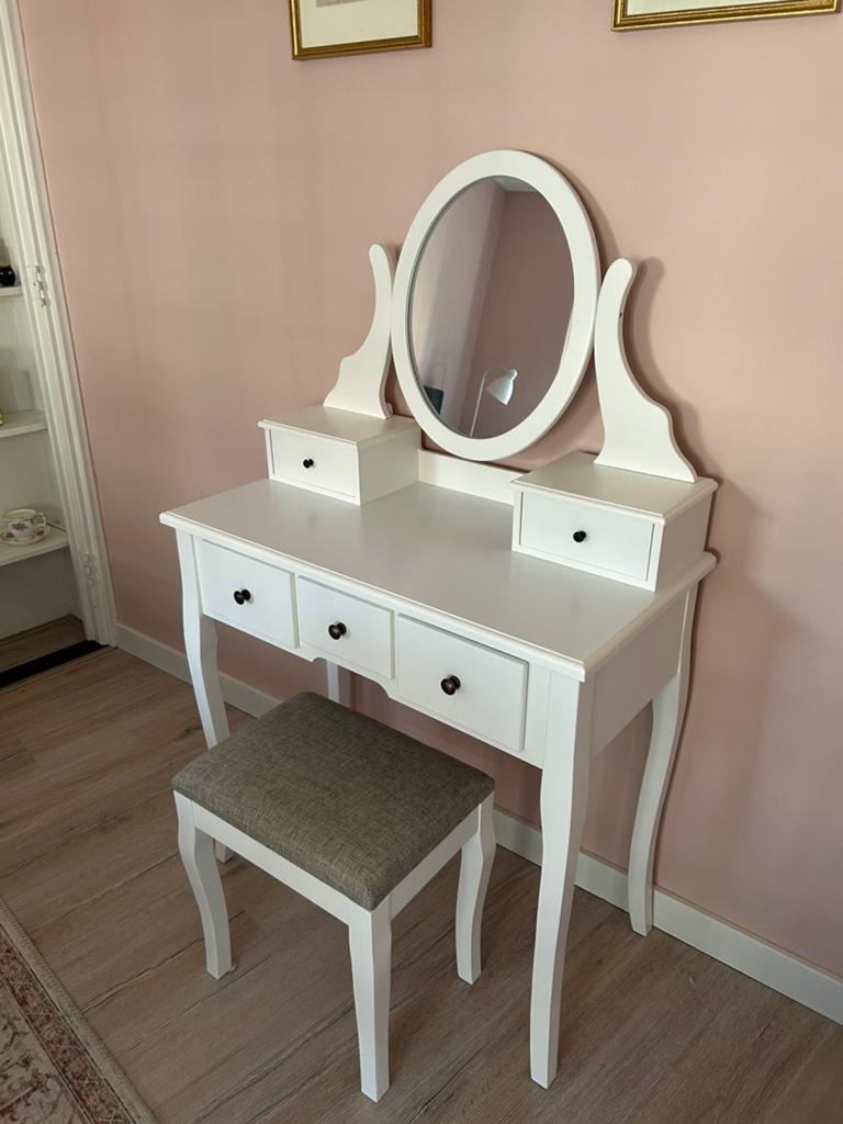Kaptafel + make-up kruk, Ophalen, Zo goed als nieuw, 50 tot 100 cm, Minder dan 100 cm
