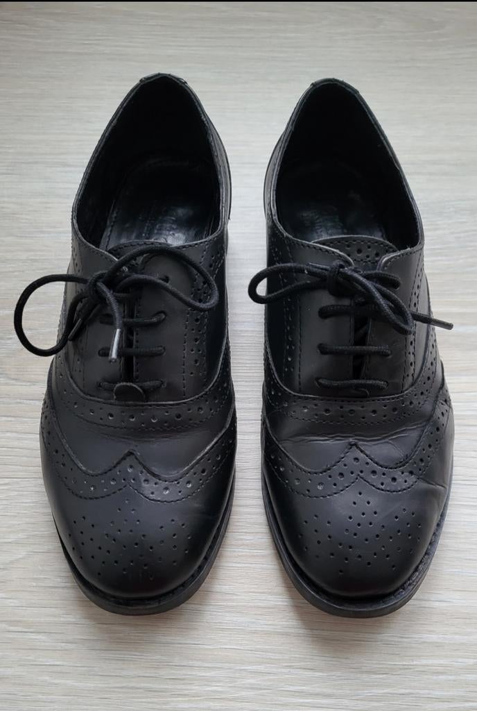 Leren Veterschoenen, Kleding | Dames, Schoenen, Ophalen of Verzenden, Zo goed als nieuw, Zwart