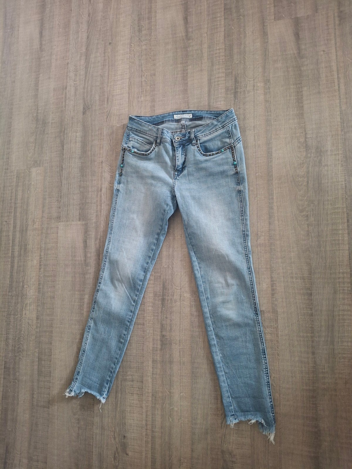 red button jeans 7/8 maat 36, Verzenden, Zo goed als nieuw, Blauw, W28 - W29 (confectie 36)