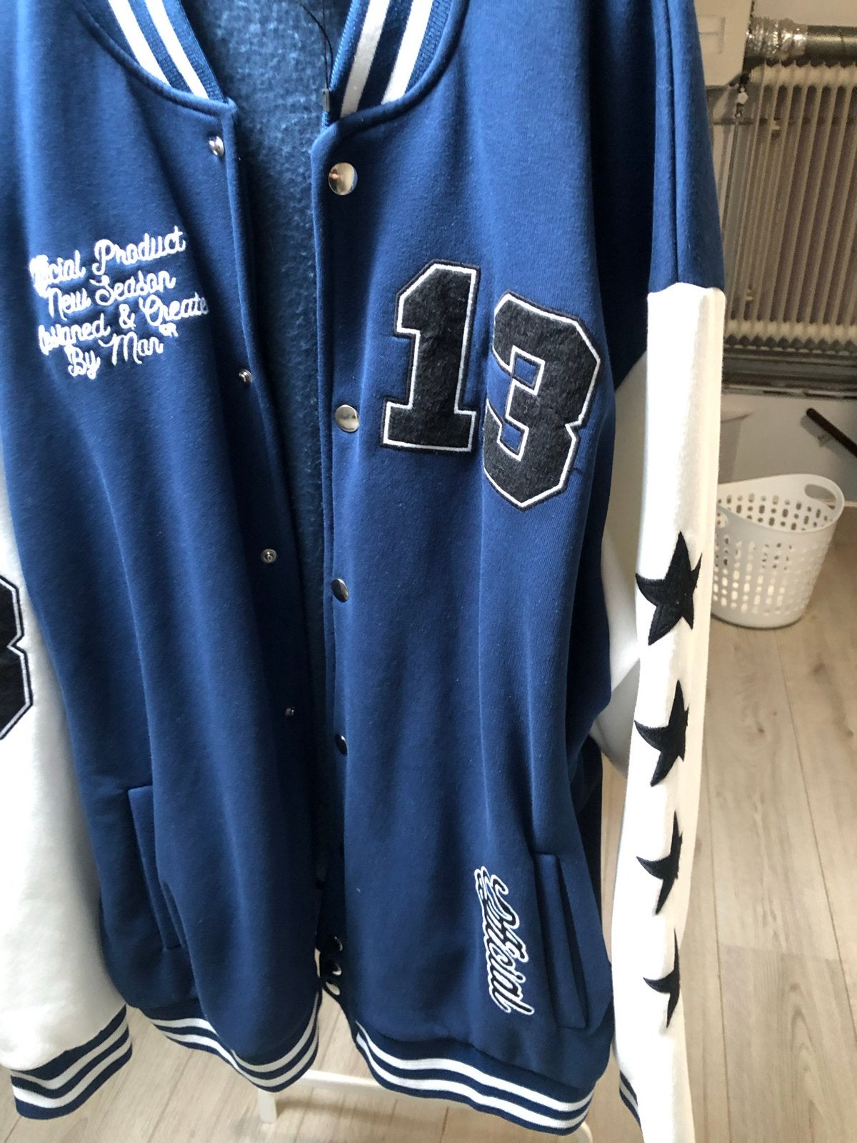 Heren varsity jacket - Man - Maat L, Ophalen of Verzenden, Nieuw, Maat 52/54 (L), Blauw