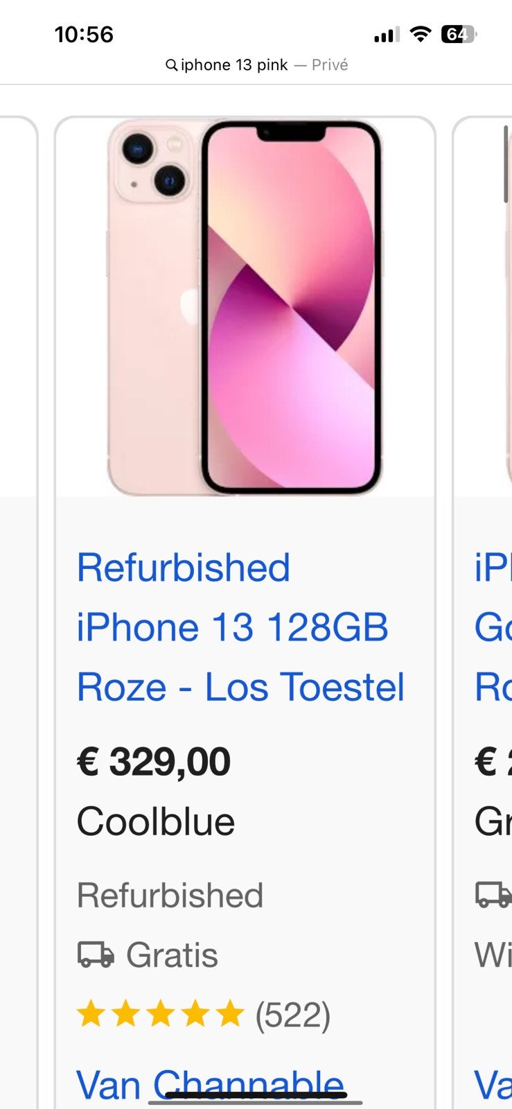 Telefoon te koop., Telecommunicatie, Ophalen, 128 GB, IPhone 13, Zo goed als nieuw