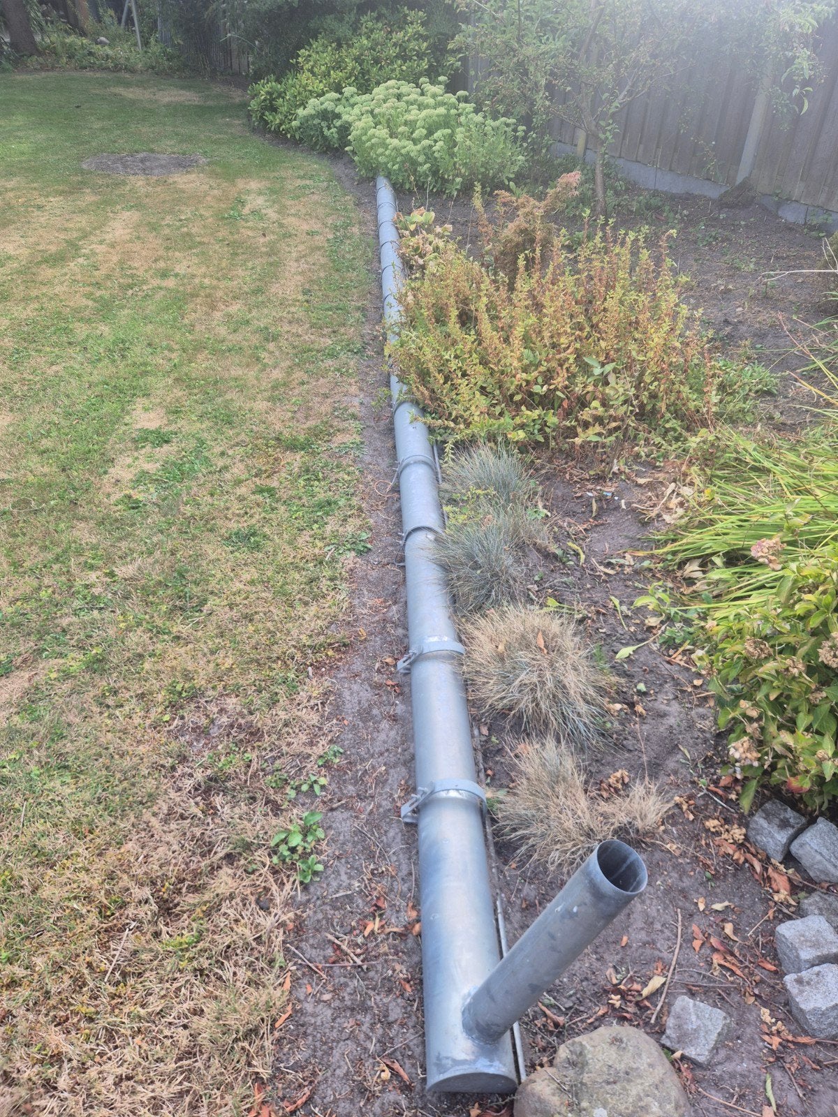 zinken dakgoot circa 7.5 meter, Doe-het-zelf en Verbouw, Buizen en Afvoer, Ophalen, Gebruikt, 6 meter of meer, Zink