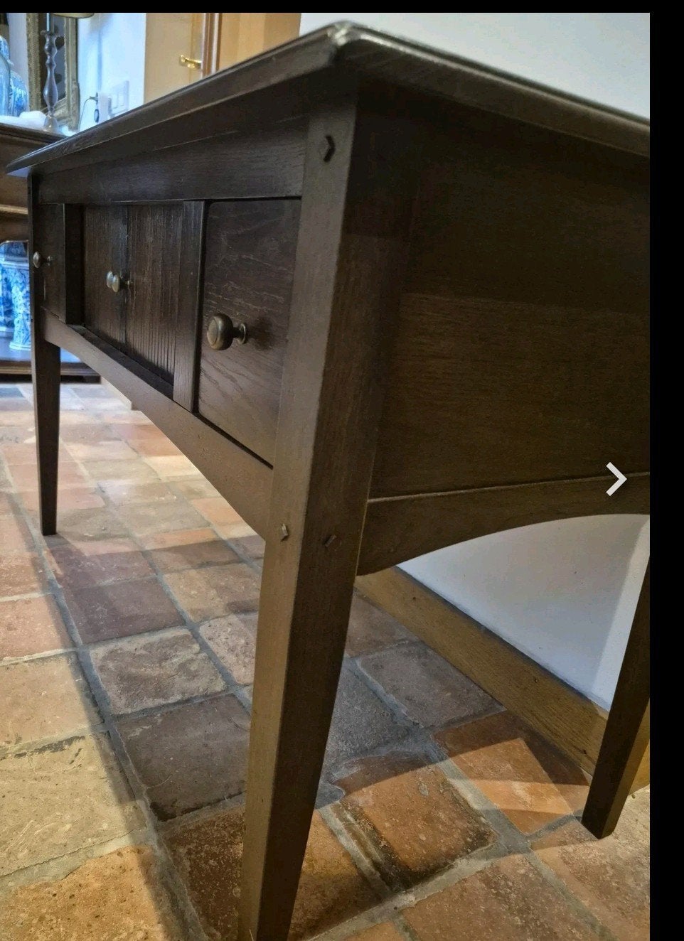 Engels Massief Houten Dressoir / sidetable met rol Deurtjes, Ophalen of Verzenden, Zo goed als nieuw, Overige houtsoorten, 50 tot 75 cm