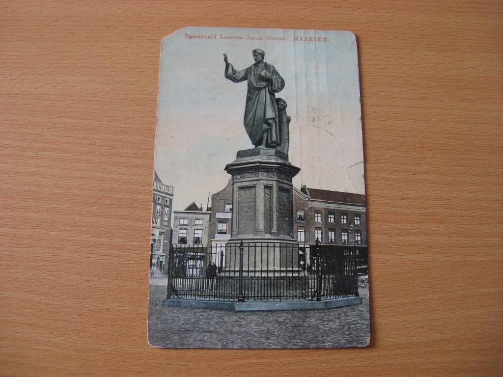 Haarlem Standbeeld Lourens Jansz Coster, Ophalen of Verzenden, Voor 1920, Gelopen, Noord-Brabant