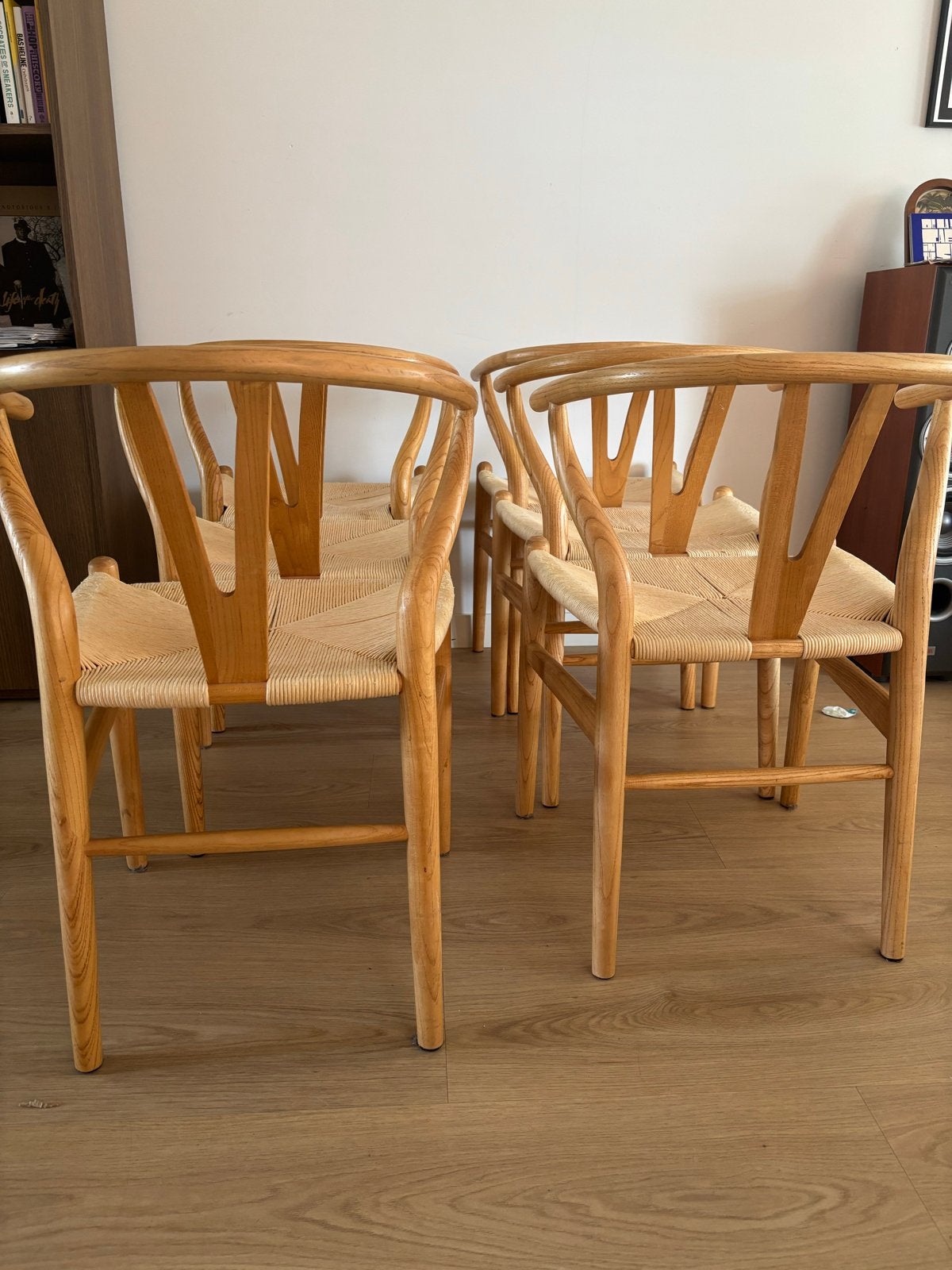 Set van 6 houten eetkamerstoelen, Huis en Inrichting, Ophalen, Gebruikt, Overige kleuren, Vijf, Zes of meer stoelen