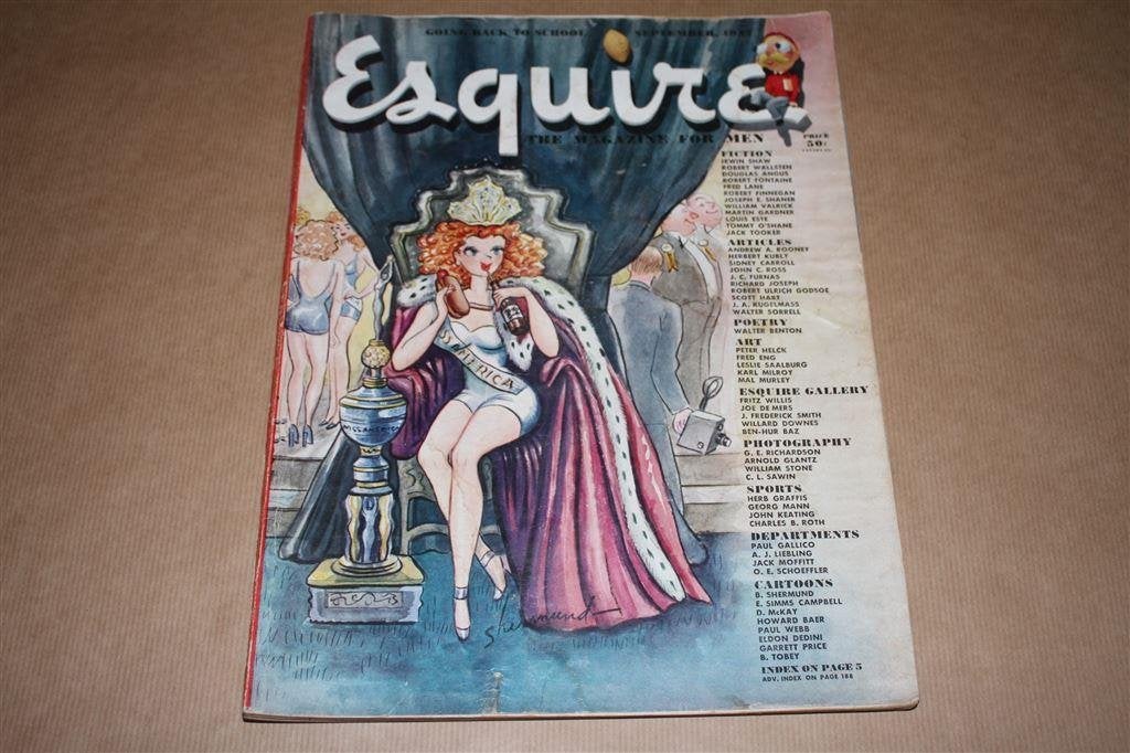 Vintage magazine - Esquire - met pinups - 1947 !!, Ophalen of Verzenden, 1940 tot 1960, Knipsel(s)