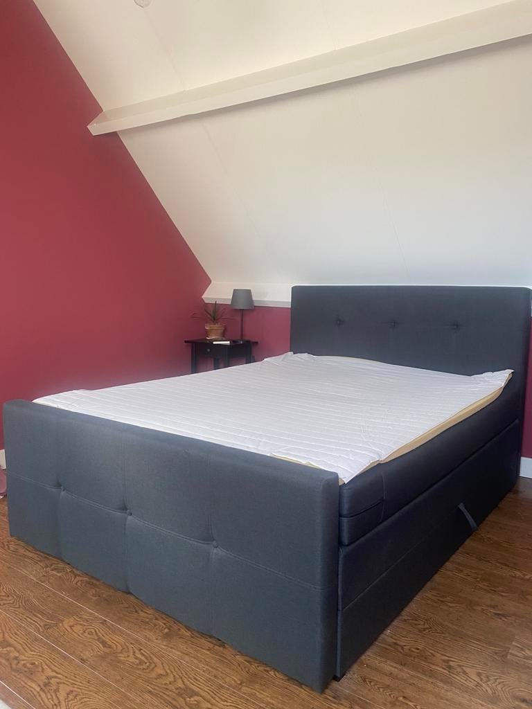 Leen Bakker boxspring 160x200cm, Ophalen, Gebruikt, Tweepersoons, 200 cm