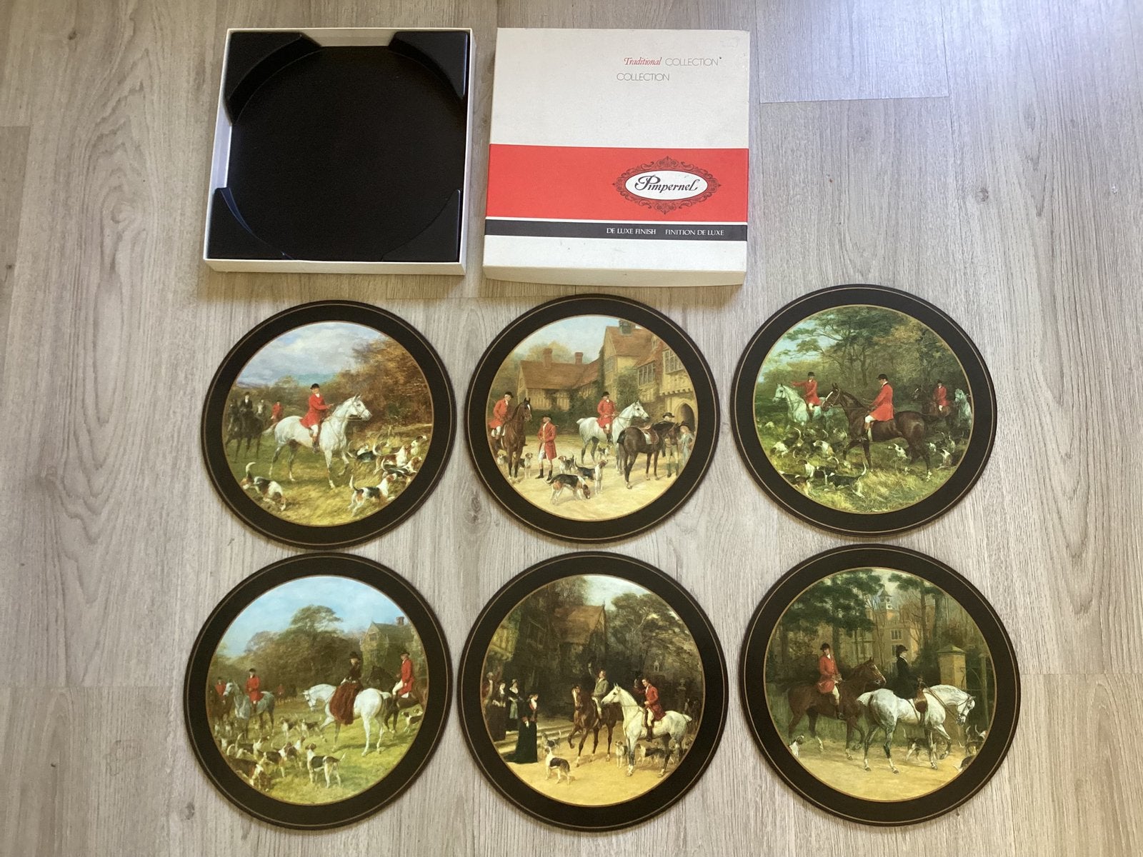 Vintage Pimpernel 'Tally Ho!' placemats:vossenjacht, 6 set, Antiek en Kunst, Ophalen of Verzenden
