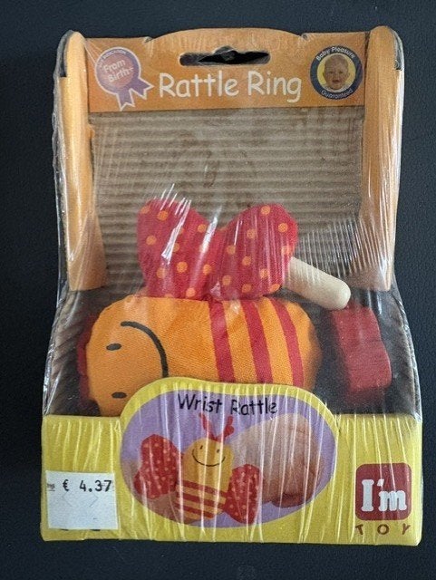 rammelaar baby met ring model vlinder merk I'm Toy, Kinderen en Baby's, Ophalen of Verzenden, Nieuw, Rammelaar, Met geluid