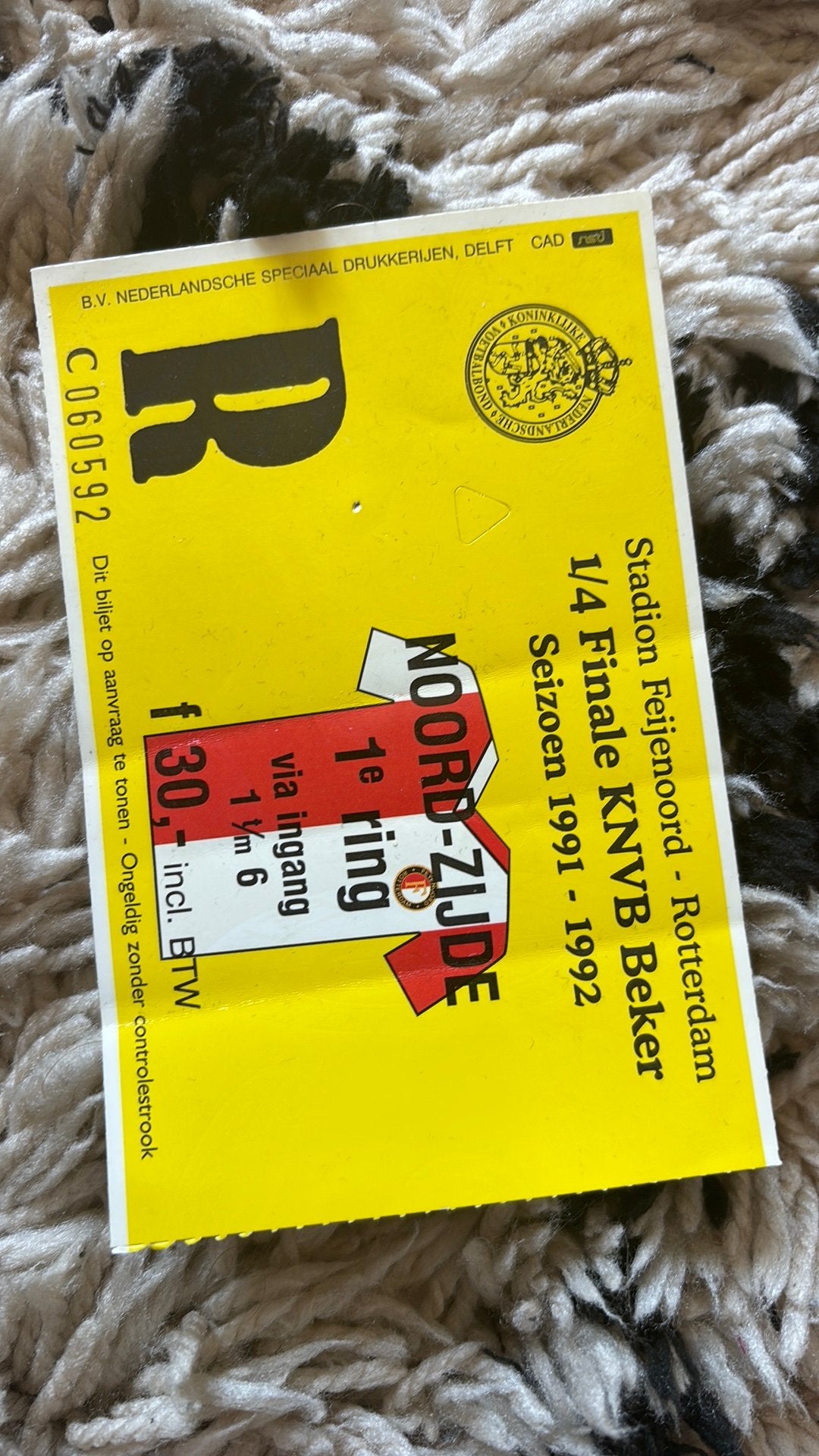 Oud stadiontticket kaartje feyenoord, Verzenden, Zo goed als nieuw, Feyenoord, Overige typen