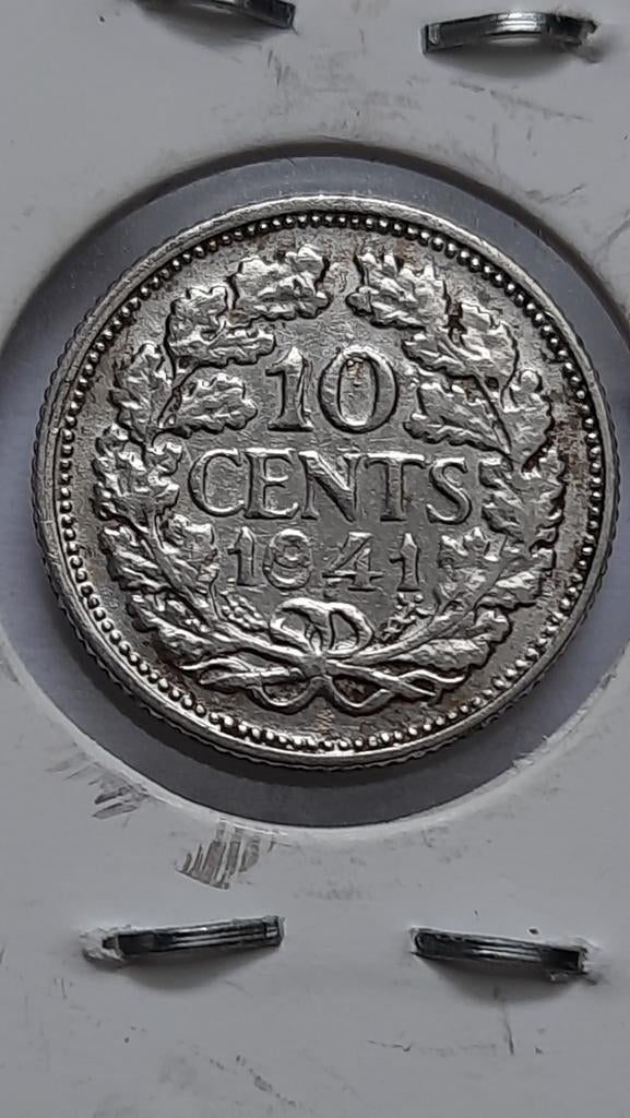 Nederland 10 cent 1941 (type 1 - mercuriusstaf)
(Zilver), Postzegels en Munten, Munten | Nederland, Zilver, Ophalen of Verzenden
