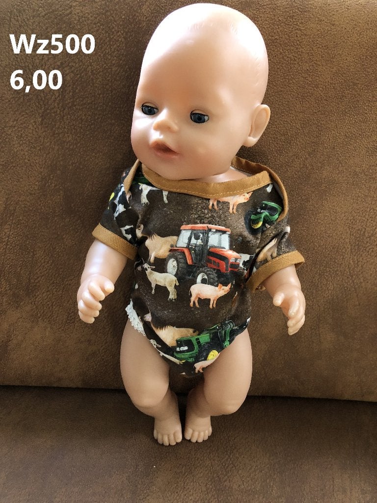 Poppenkleertjes baby born. Rompertje "boerderij". KiKa., Ophalen, Nieuw, Babypop