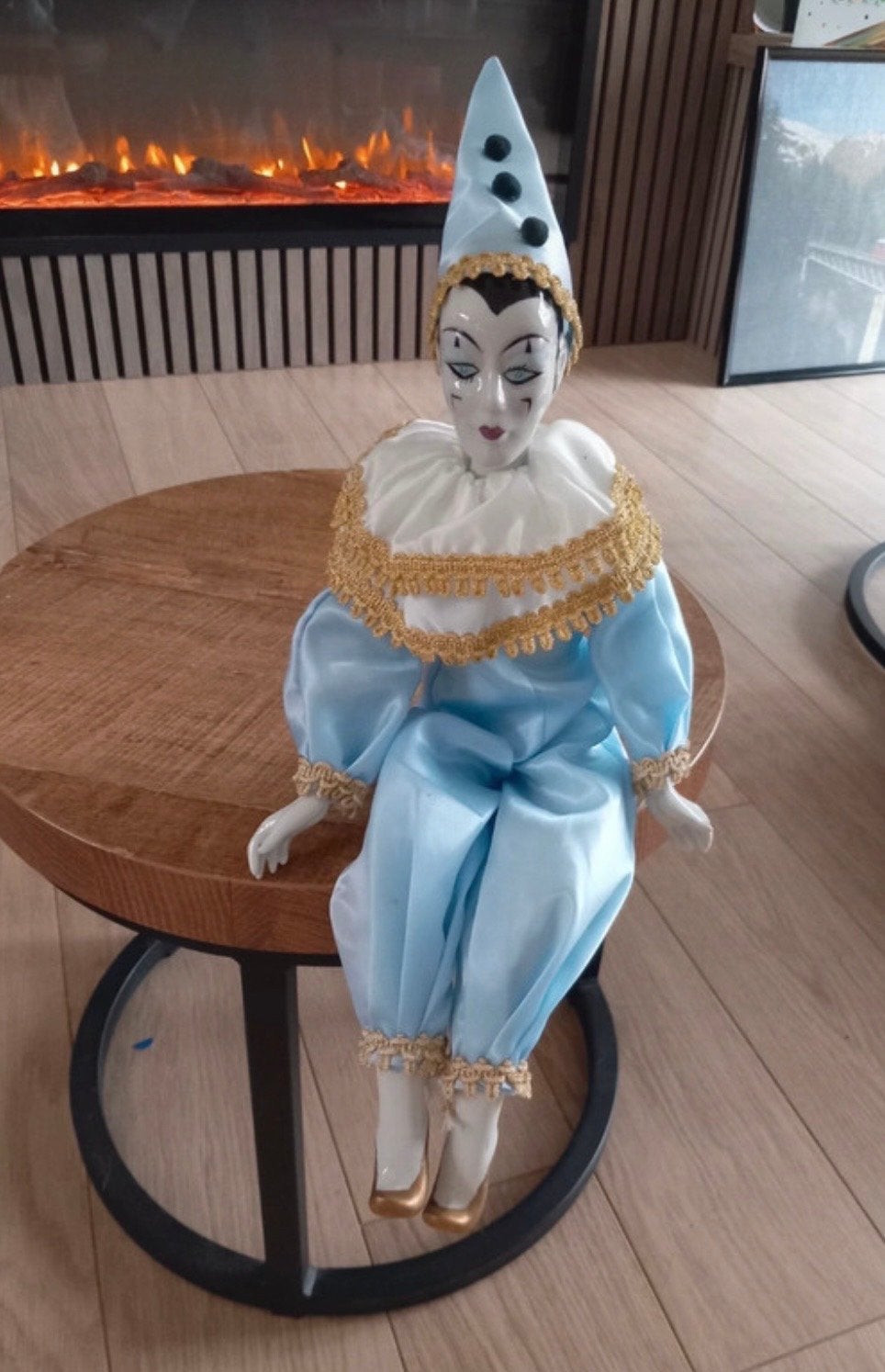 Vintage Porseleinen Pierrot Pop, Verzamelen, Poppetjes en Figuurtjes, Ophalen of Verzenden, Zo goed als nieuw