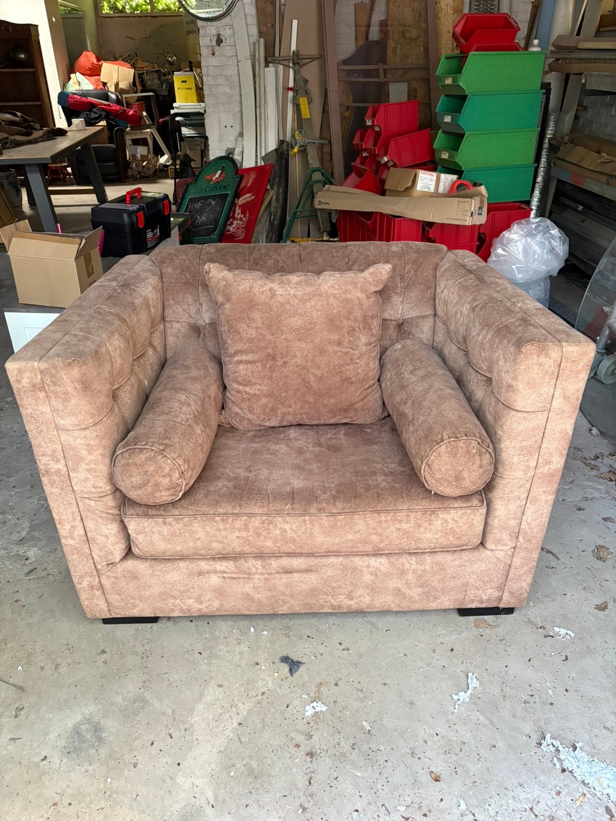 Mooie loveseat, Ophalen, Zo goed als nieuw, Bruin, Eén