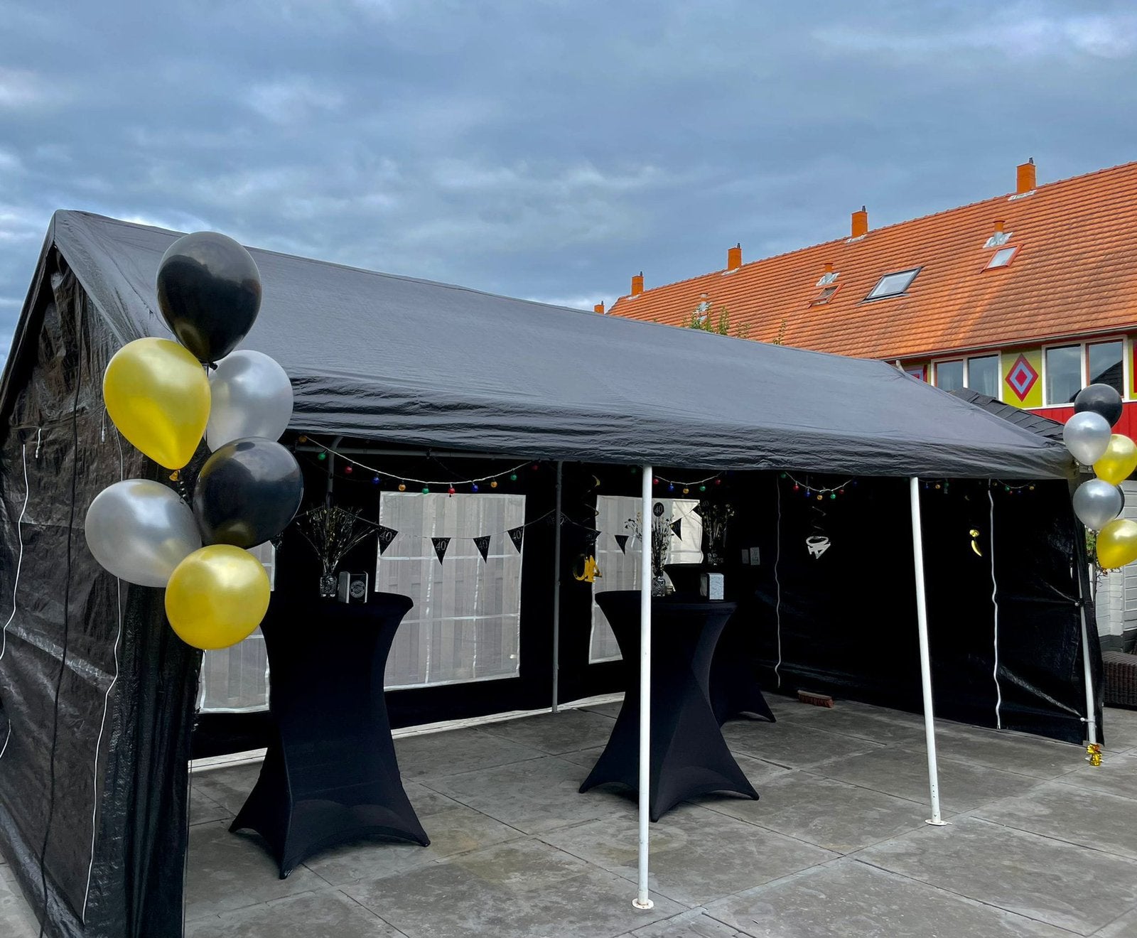 Partytent huren | 3x6m zwart | Inclusief opbouw & afbouw, Ophalen, Nieuw, Verjaardag
