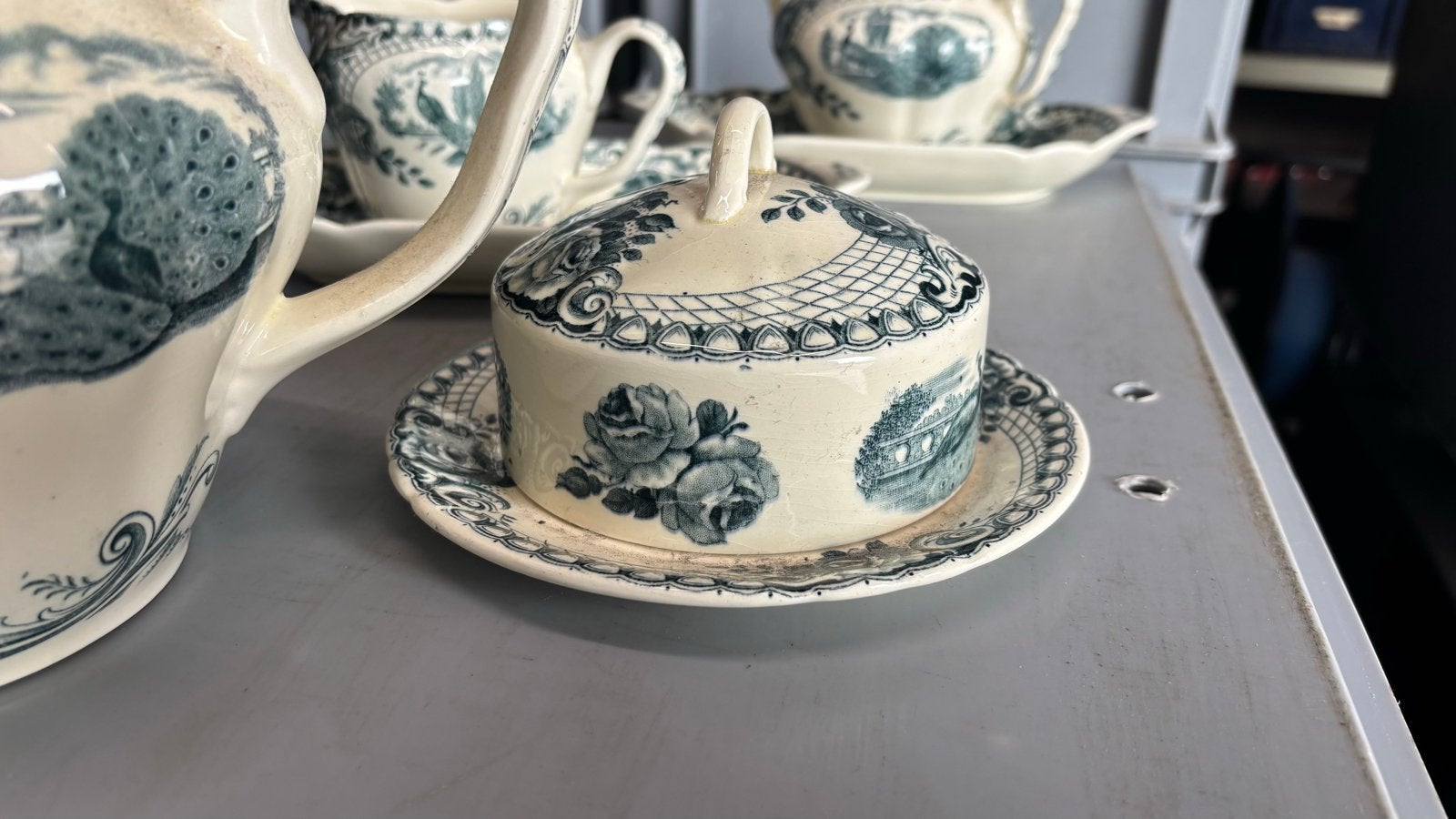 Antiek Servies 'Peacock' Société Céramique ty – Grote Set, Ophalen