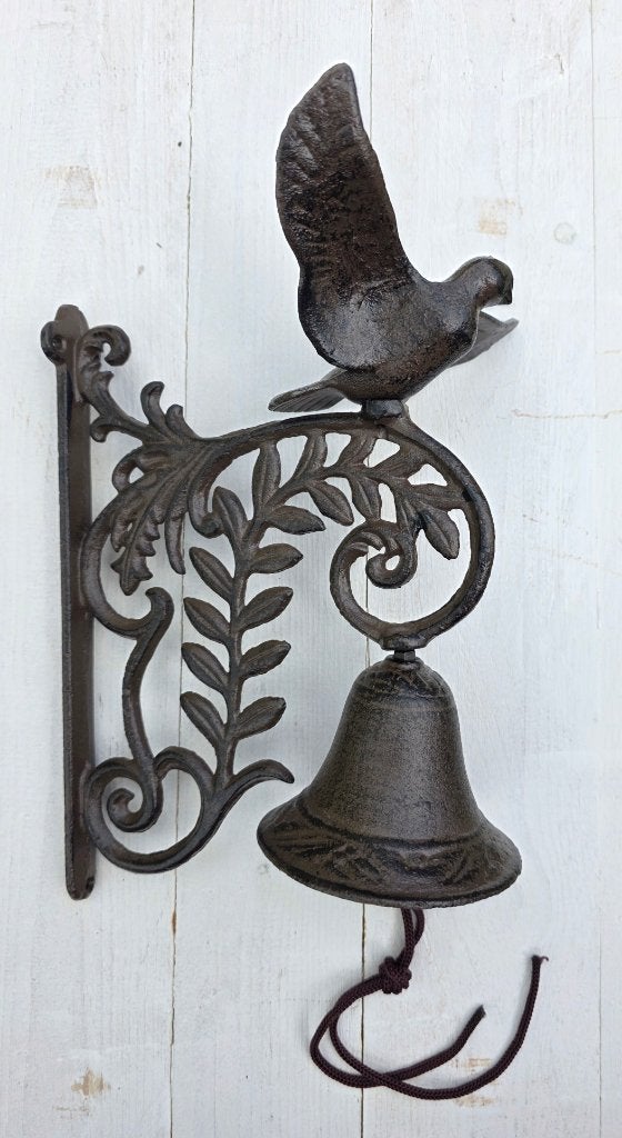 DEURBEL / VOGEL MET UITSLAANDE VLEUGELS / gietijzer, Tuin en Terras, Nieuw, Info@huisentuindecoratiemarie.nl, Huis en tuin decoratie marie