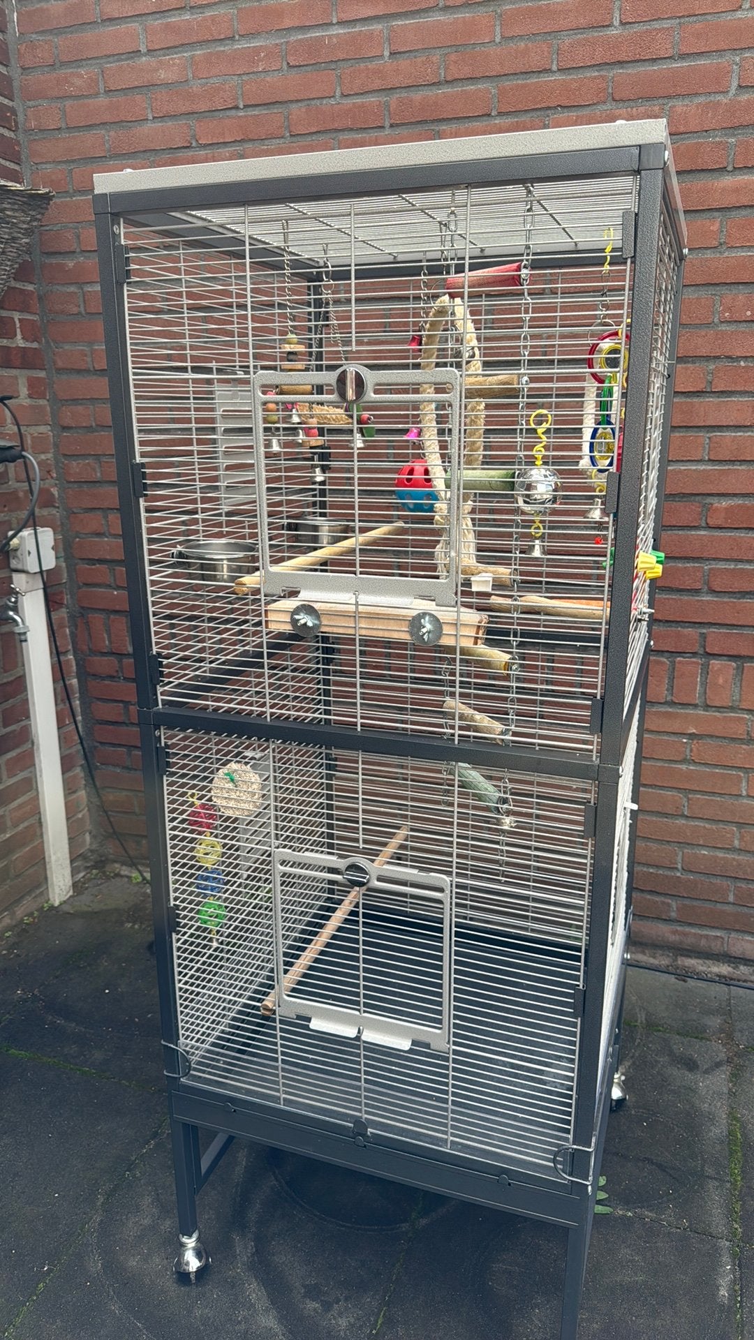 Grote vogelkooi, Ophalen, Gebruikt, Metaal, Vogelkooi
