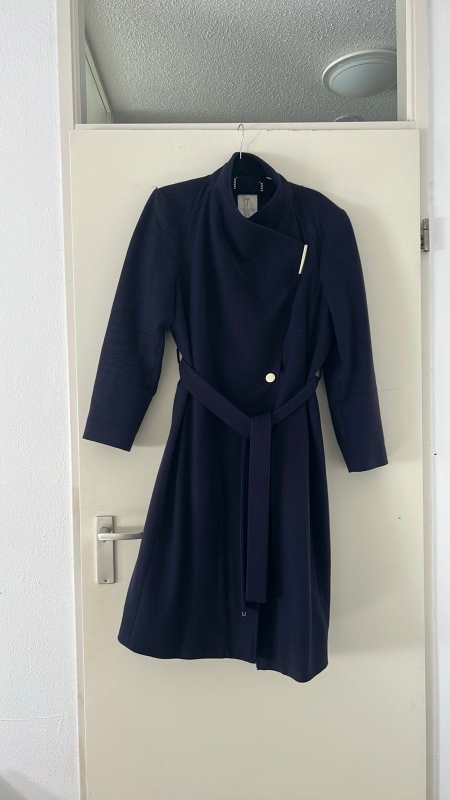 Ted baker mantel donkerblauw - mt 42/44 (5), Verzenden, Zo goed als nieuw, Maat 42/44 (L), Blauw