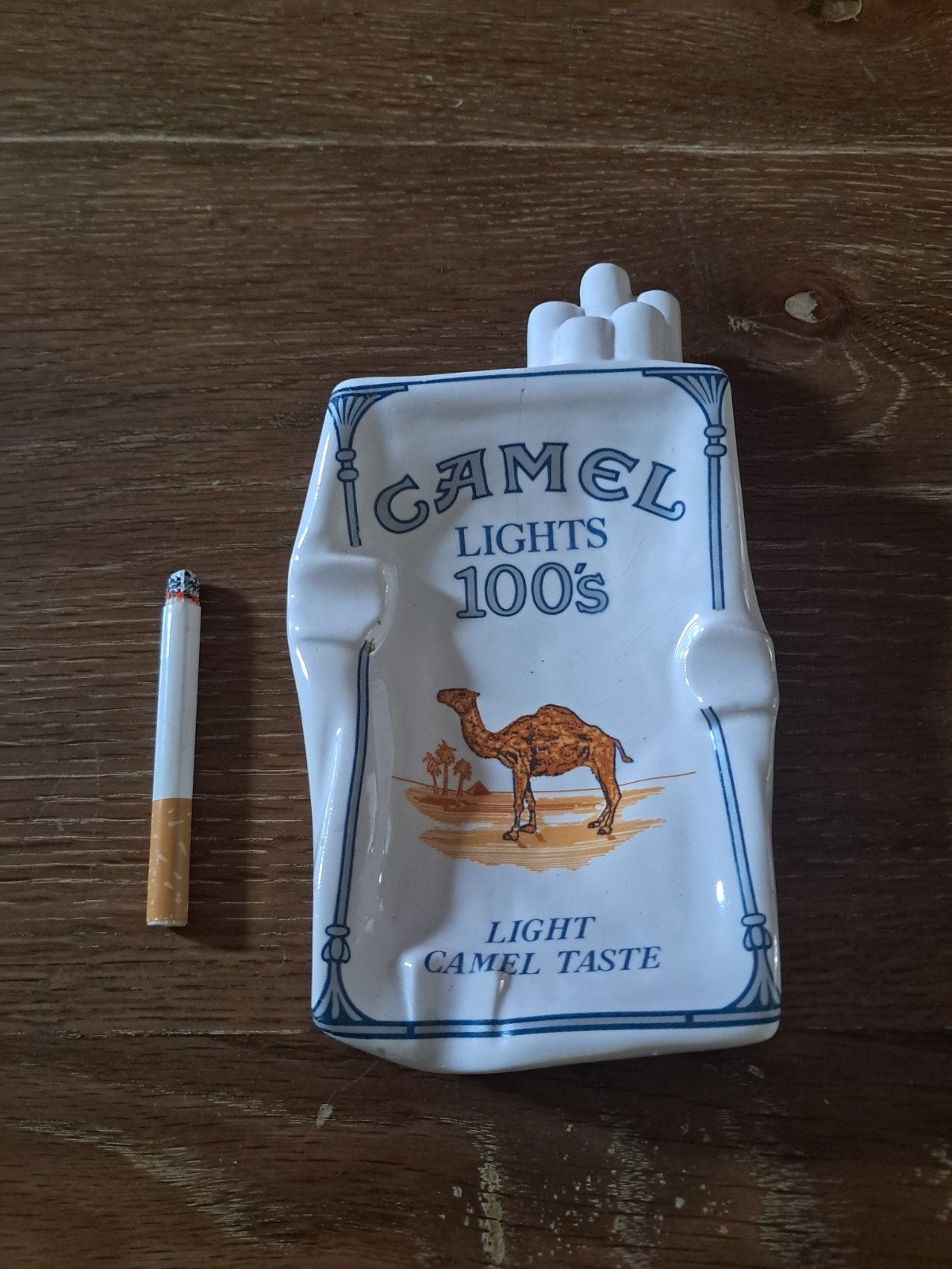 Vintage Camel Lights 100's Asbak - Keramiek, Ophalen of Verzenden, Gebruikt, Asbak