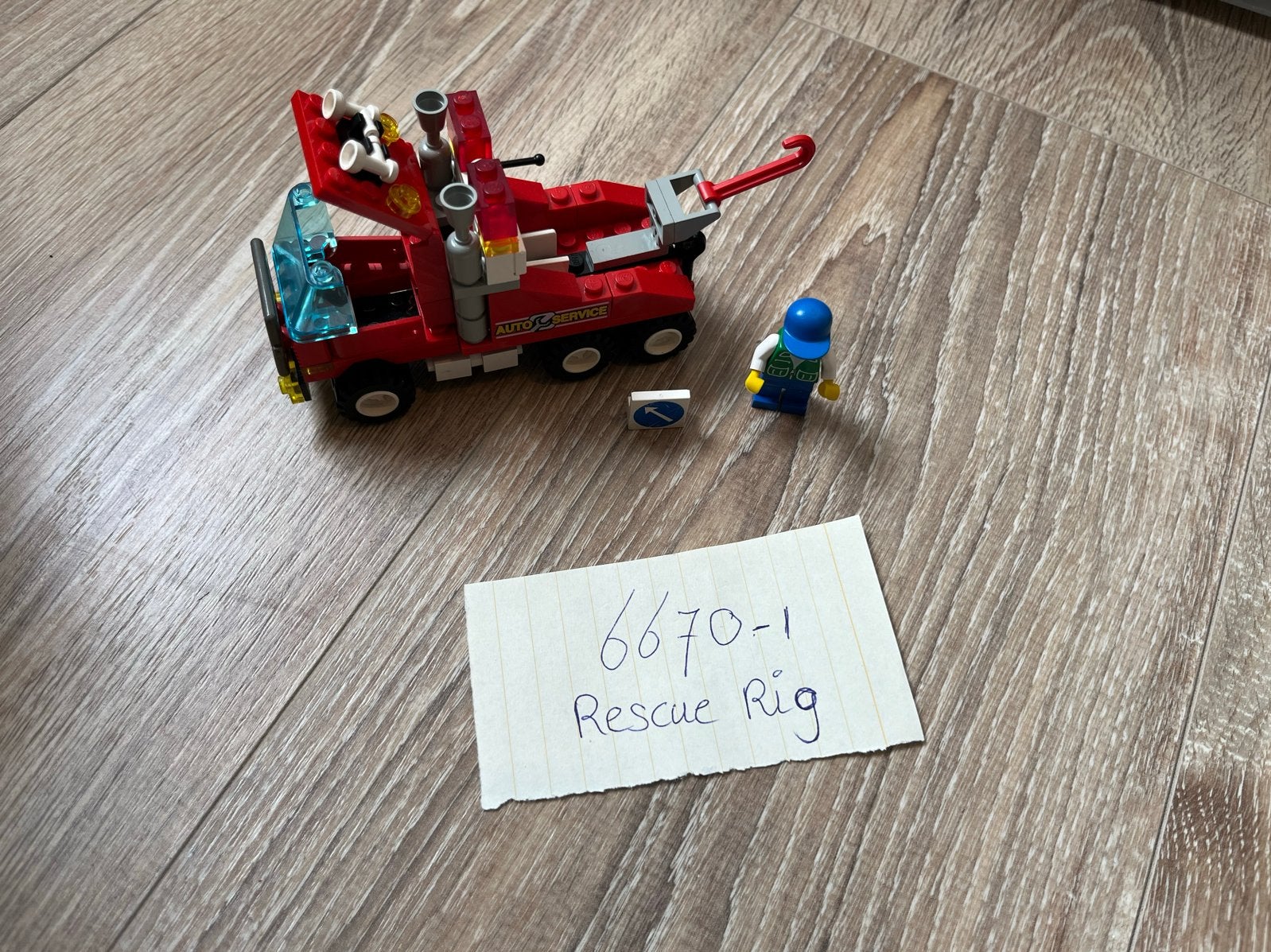 Lego City 6670-1 Rescue Rig Takelwagen met Minifiguur, Lego, Ophalen of Verzenden, Compleet, Complete set