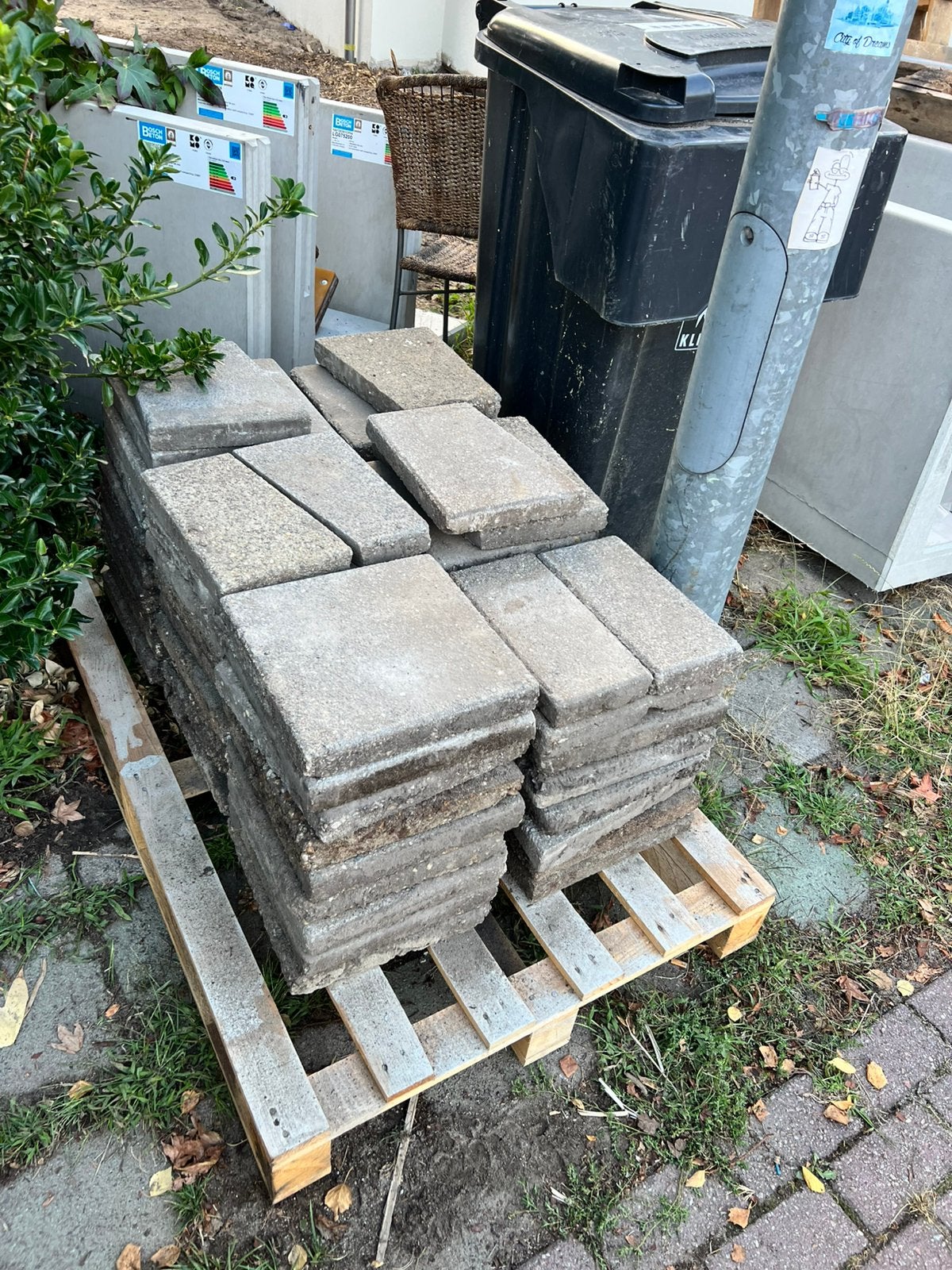 Gratis 30x30 terrastegels, Tuin en Terras, Tegels en Klinkers, Ophalen, Gebruikt, 10 m² of meer, Beton