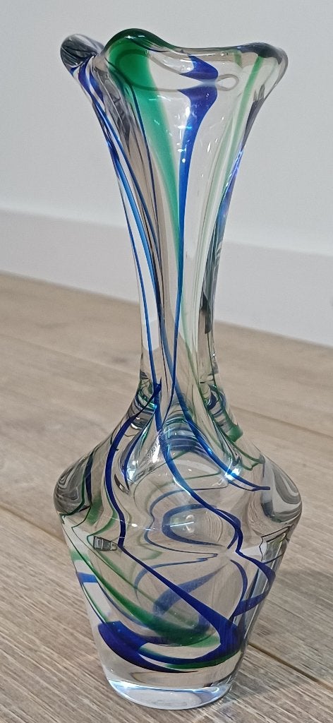 Kristallen vaas, Max Verboeket, vintage jaren 60, Antiek en Kunst, Ophalen of Verzenden