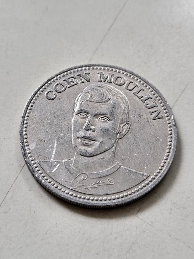 Shell Voetbal Top 20 Coen Moulijn Feyenoord 1970, Postzegels en Munten, Penningen en Medailles, Ophalen of Verzenden