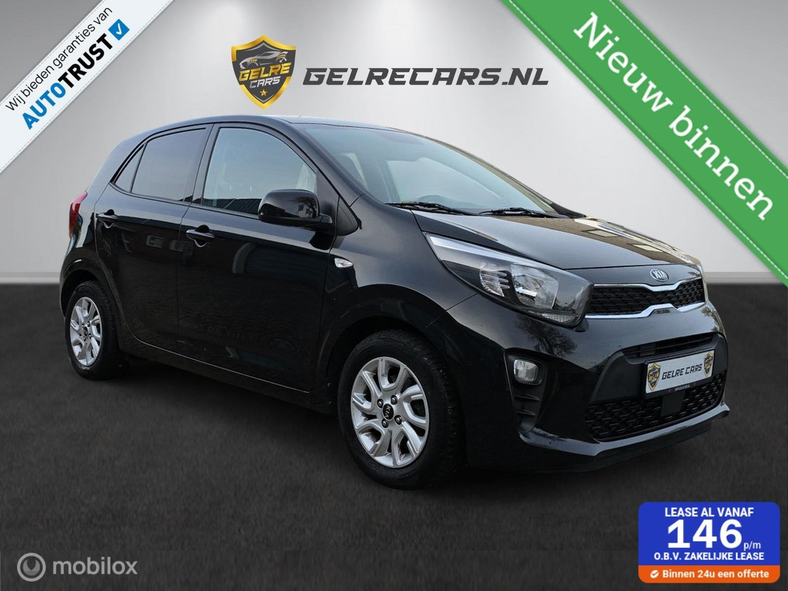 Kia Picanto 1.2 CVVT DynamicPlusLine TOPPER, Auto's, Stof, Gebruikt, Zwart, Zwart