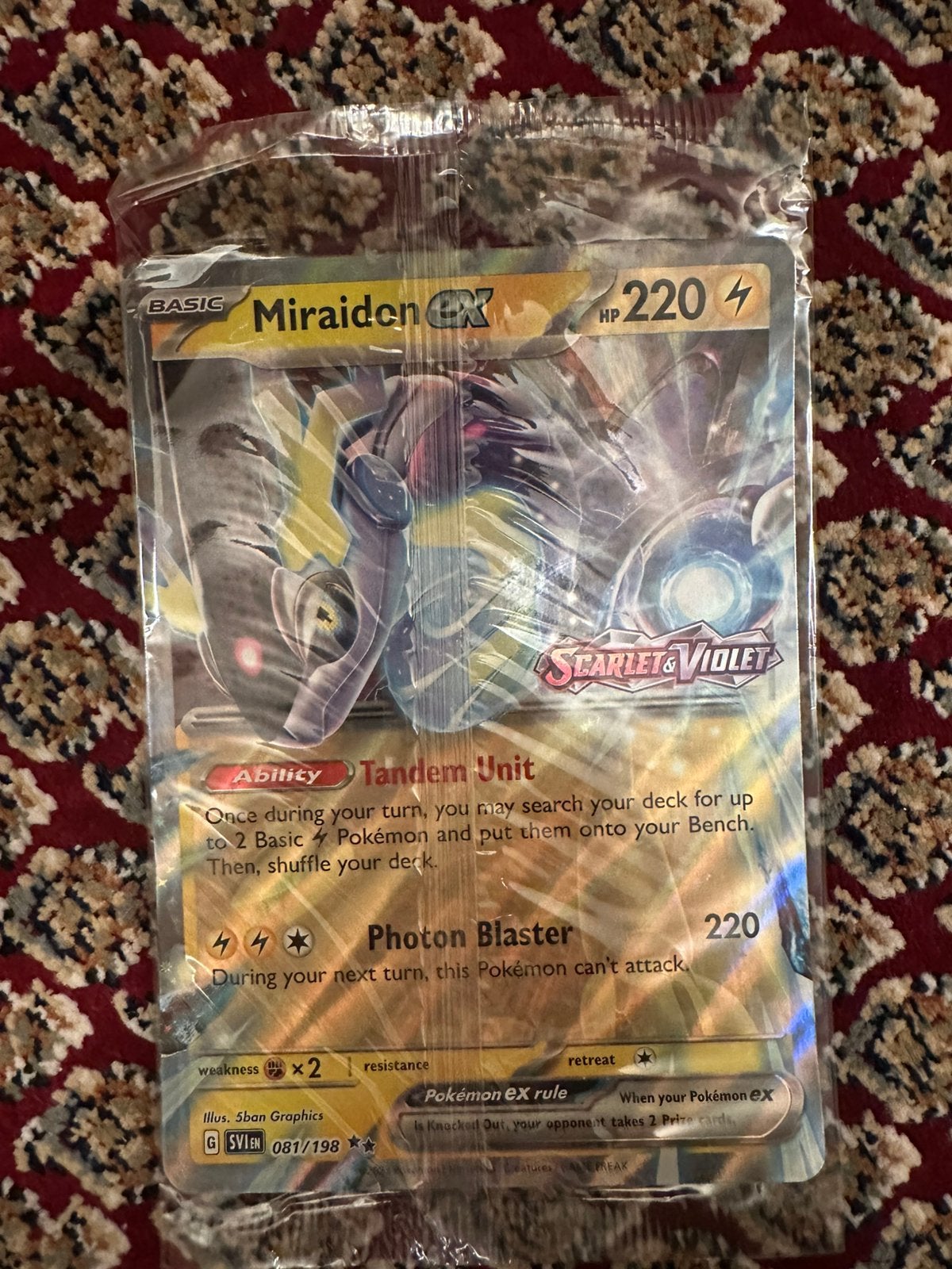 Miraidon ex SEALED jumbo kaart nieuw, Ophalen of Verzenden, Zo goed als nieuw, Losse kaart, Foil