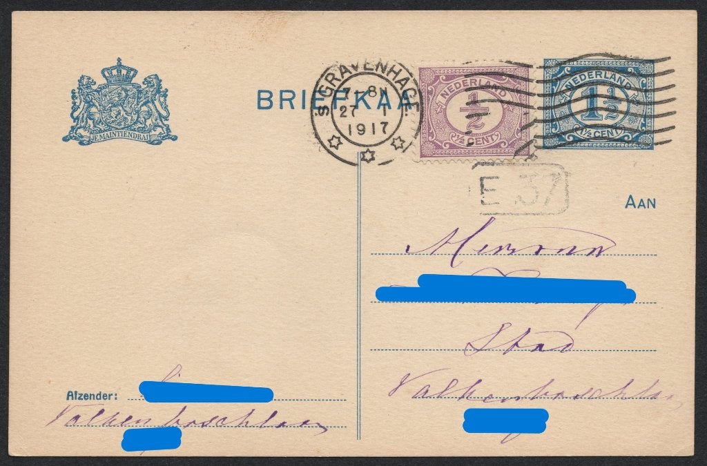 Briefkaart (13) - 1917, Postzegels en Munten, Brieven en Enveloppen | Nederland, Verzenden, Briefkaart