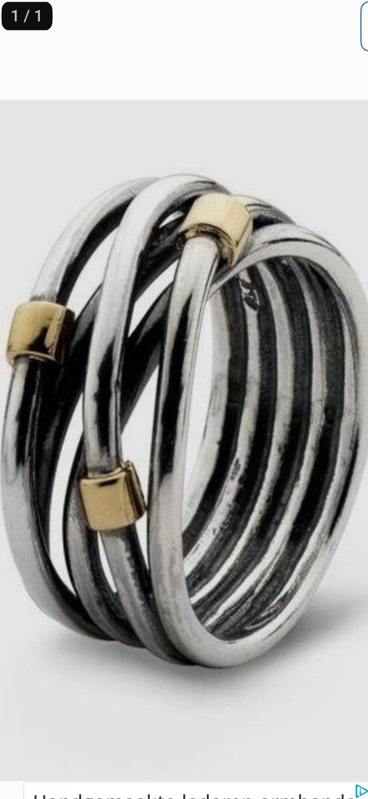 Pandora ring zilver met 14k goud, maat 18/56, Ophalen of Verzenden, Zo goed als nieuw, 17 tot 18, Dame