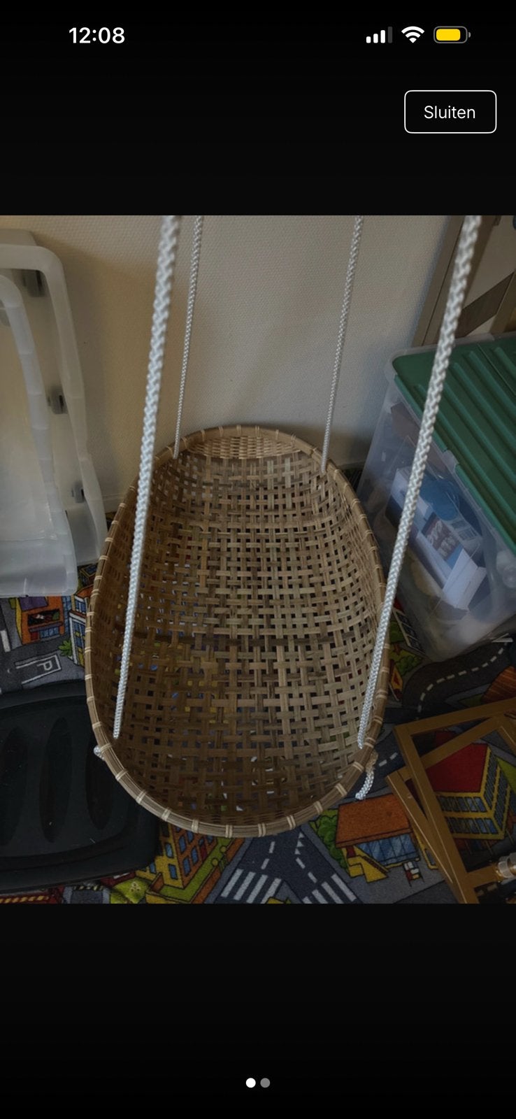 Bamboe hangmat voor baby’s te bevestigen aan een haak, Kinderen en Baby's, Ophalen of Verzenden, Zo goed als nieuw