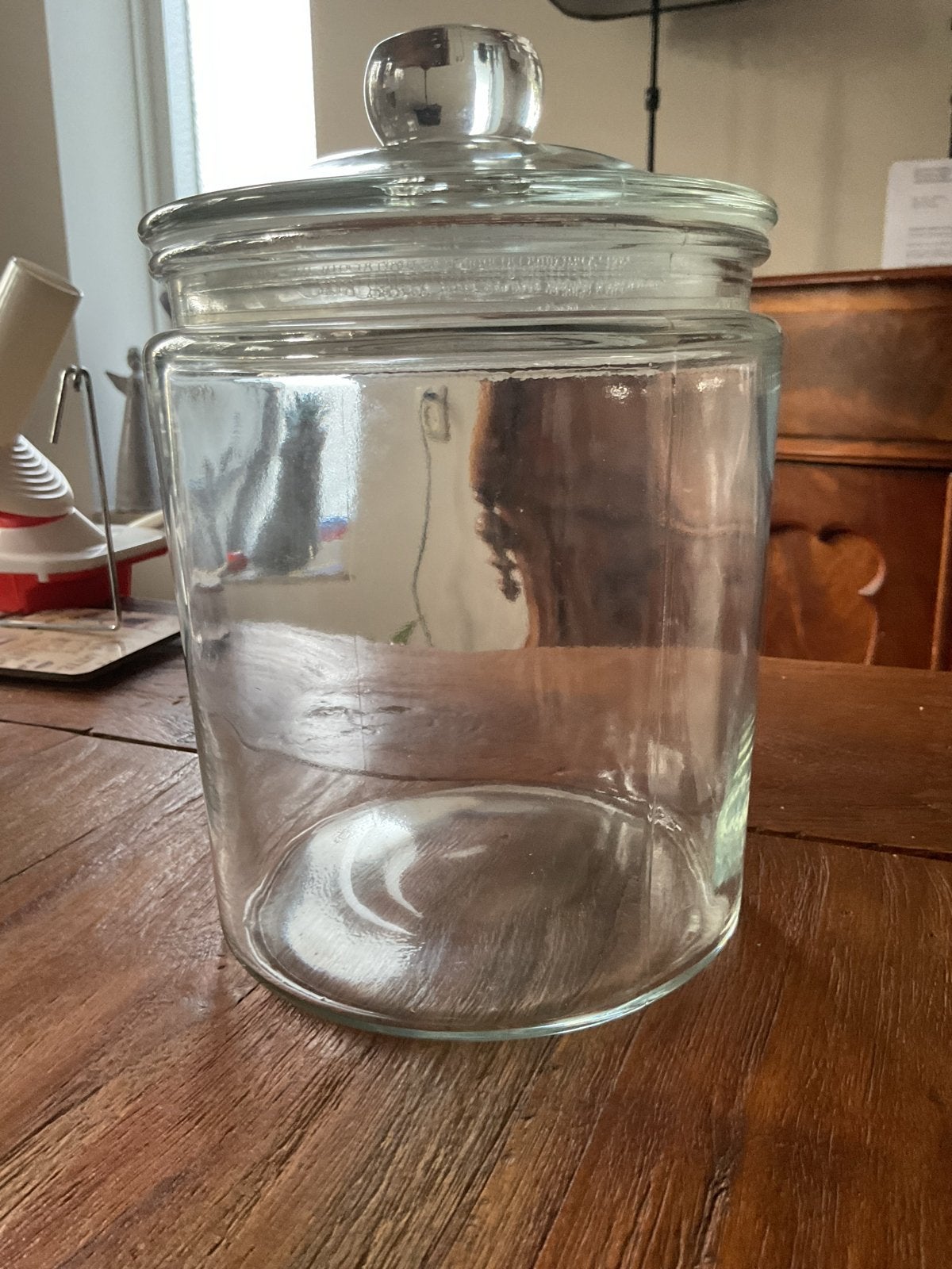 Glazen voorraadpot met deksel, Huis en Inrichting, Voorraadpot, Ophalen, Zo goed als nieuw, Glas