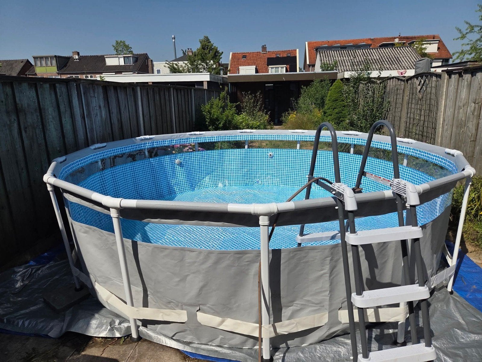 Intex opzetzwembad met trap - Zo goed als nieuw, Ophalen, 80 tot 120 cm, Rond, 300 cm of meer