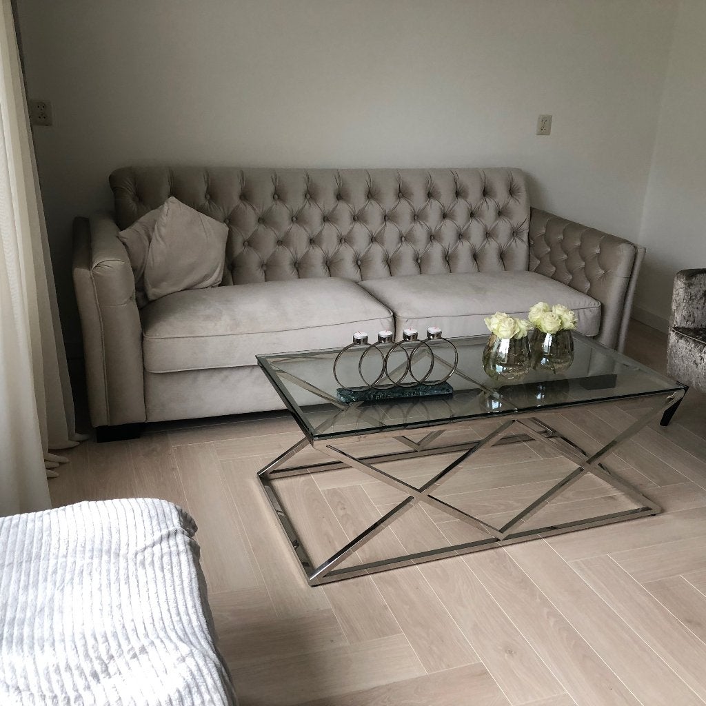 Luxe UrbanSofa Chesterfield 3,5 zitsbank, Ophalen, Tweepersoons, 75 tot 100 cm, Zo goed als nieuw