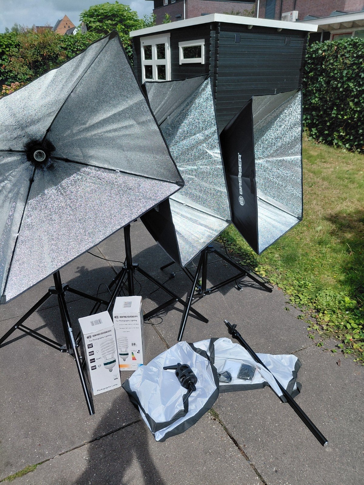 Bresser Fotostudio Set met Softboxen en 3 Lampen, Ophalen, Zo goed als nieuw, Complete fotostudio