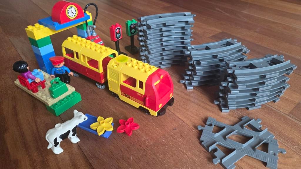 Duplo trein 3771, werkt op batterijen, inclusief rails, Ophalen of Verzenden, Zo goed als nieuw, Duplo